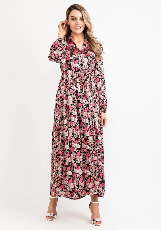 Seventy1 Floral Print Maxi Smock Dress, Pink Multi