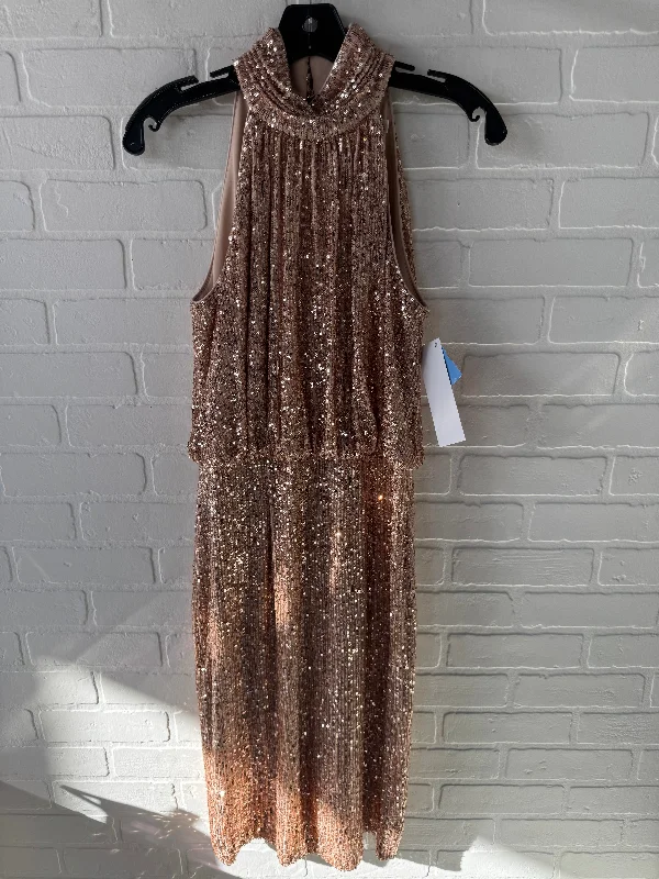 Dress Party Midi By Eliza J In Rose Gold, Size: S