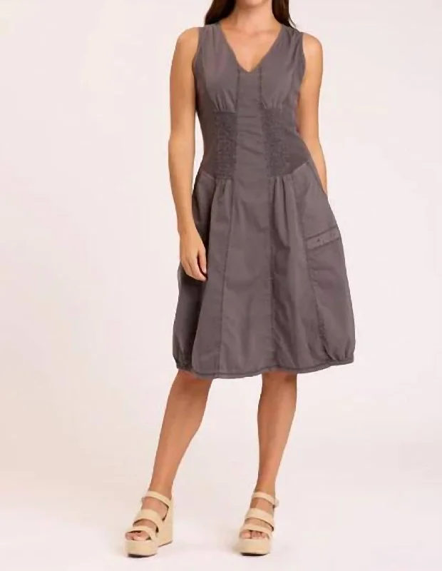 Gibbon Tank Dress In Basalt Pigment