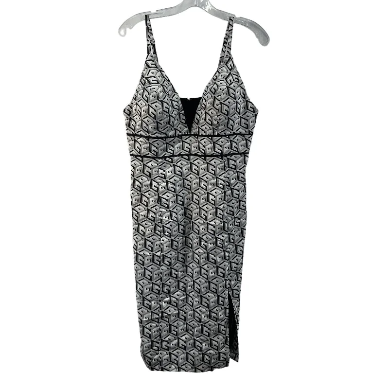 Guess Women's Gray Geo Print Tank A-Line Midi Dress Size 10 - Preowned