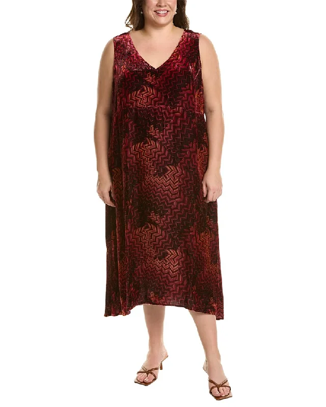 Johnny Was Plus Belle Velvet Silk-Blend Tank Dress