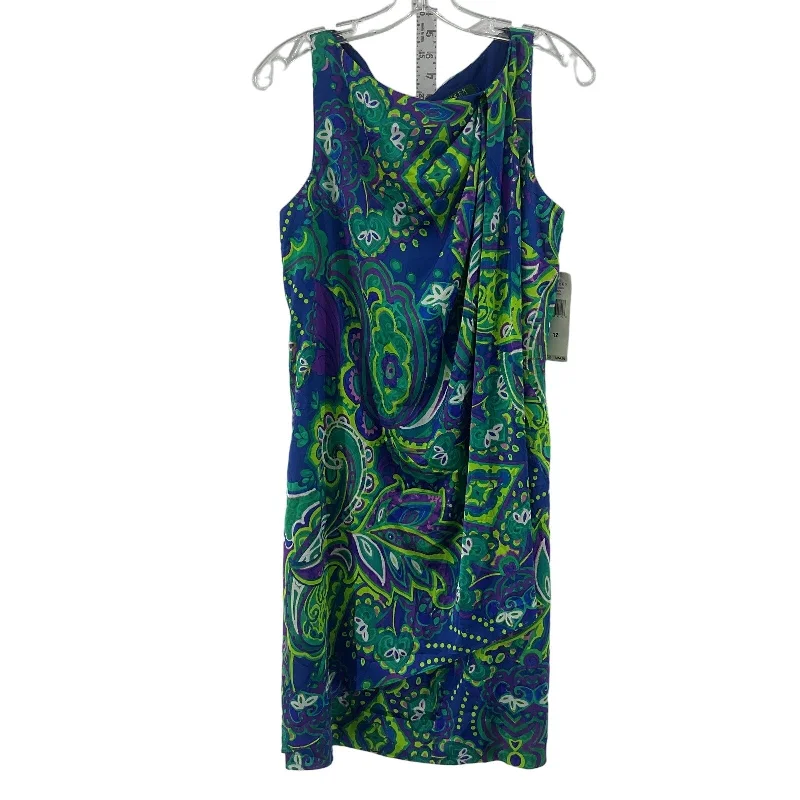 Lauren Ralph Lauren New Green Blue Paisley Womens Shift Midi Dress Size 12