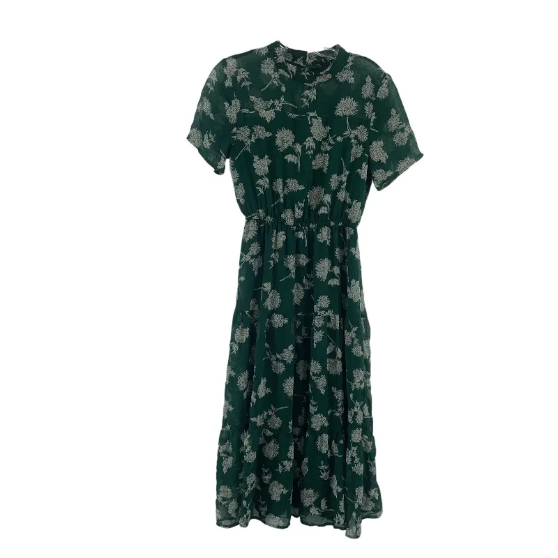 Lulus Green Floral Fit & Flare Midi Dress - Women’s Size Small, Preowned