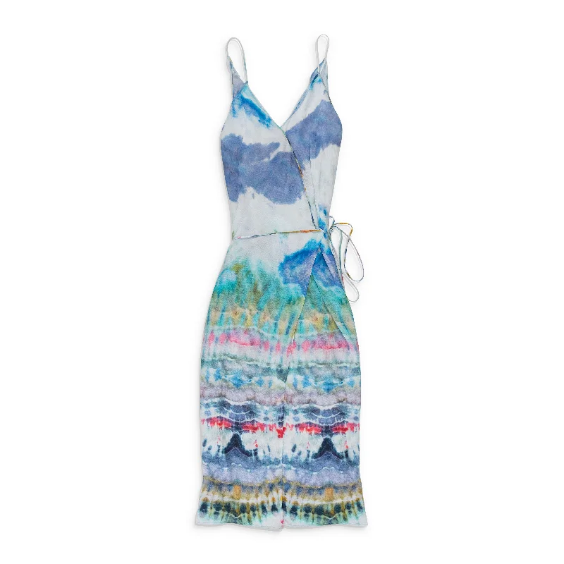 Multi Tie Dye Wrap Tank Dress