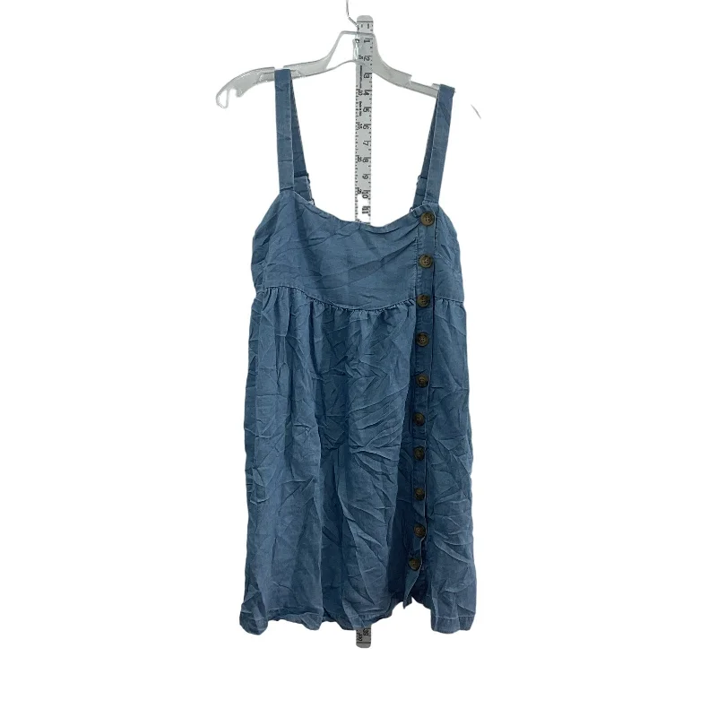 Urban Outfitters Blue Denim Button Tank Dress M NWT Lyocell Womens