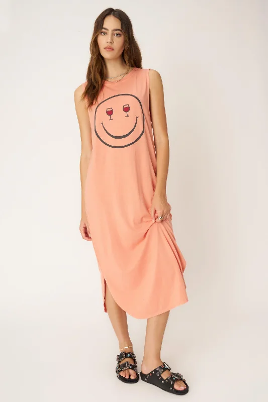 Wine Eyes Tank Dress - Papaya