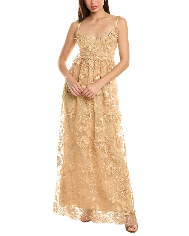 Alberta Ferretti Embroidered Lace Gown