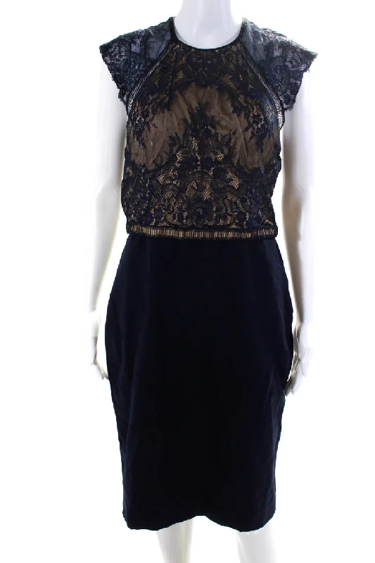 CATHERINE DEANE Womens Blue Lace Noella Dress